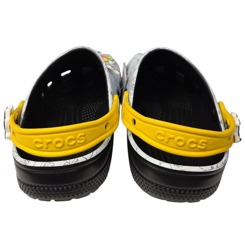 Crocs The Simpsons Classic Clogs Men 8 Women 10 White Jibbitz Charms Slip On NEW